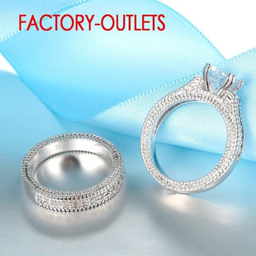 Romantic Silver Colour AAA+ Cubic Zirconia Diamonds Prong Setting Wedding Ring - The Jewellery Supermarket